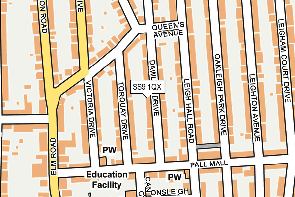 SS9 1QX map - OS OpenMap – Local (Ordnance Survey) SS9 1QX map - OS OpenMap – Local (Ordnance Survey)