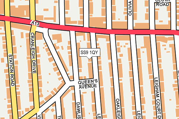 SS9 1QY map - OS OpenMap – Local (Ordnance Survey) SS9 1QY map - OS OpenMap – Local (Ordnance Survey)