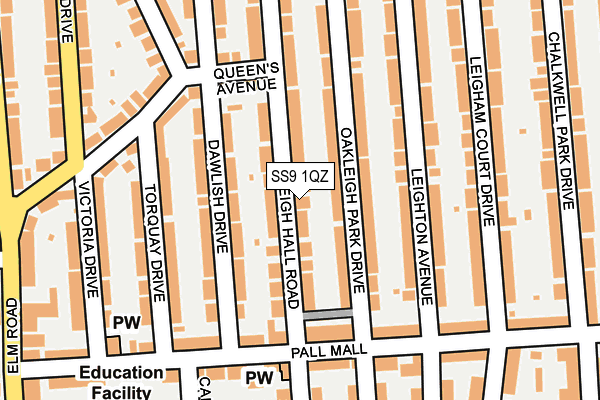 SS9 1QZ map - OS OpenMap – Local (Ordnance Survey) SS9 1QZ map - OS OpenMap – Local (Ordnance Survey)
