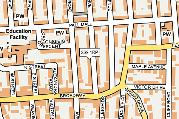 SS9 1RP map - OS OpenMap – Local (Ordnance Survey) SS9 1RP map - OS OpenMap – Local (Ordnance Survey)
