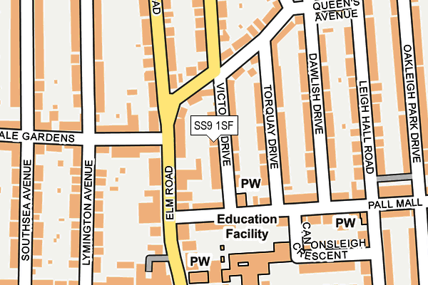 SS9 1SF map - OS OpenMap – Local (Ordnance Survey) SS9 1SF map - OS OpenMap – Local (Ordnance Survey)