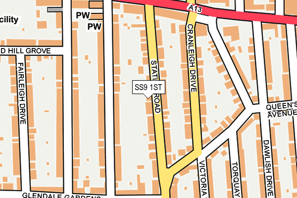 SS9 1ST map - OS OpenMap – Local (Ordnance Survey) SS9 1ST map - OS OpenMap – Local (Ordnance Survey)