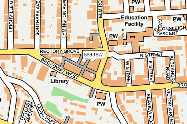 SS9 1SW map - OS OpenMap – Local (Ordnance Survey) SS9 1SW map - OS OpenMap – Local (Ordnance Survey)