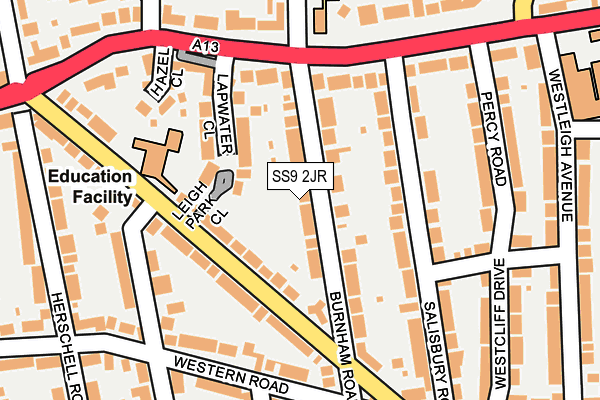 SS9 2JR map - OS OpenMap – Local (Ordnance Survey) SS9 2JR map - OS OpenMap – Local (Ordnance Survey)