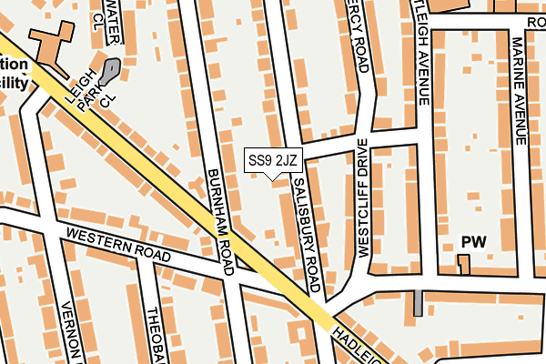 SS9 2JZ map - OS OpenMap – Local (Ordnance Survey) SS9 2JZ map - OS OpenMap – Local (Ordnance Survey)