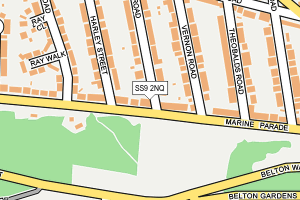 SS9 2NQ map - OS OpenMap – Local (Ordnance Survey) SS9 2NQ map - OS OpenMap – Local (Ordnance Survey)