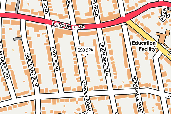 SS9 2PA map - OS OpenMap – Local (Ordnance Survey) SS9 2PA map - OS OpenMap – Local (Ordnance Survey)