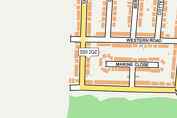 SS9 2QZ map - OS OpenMap – Local (Ordnance Survey) SS9 2QZ map - OS OpenMap – Local (Ordnance Survey)