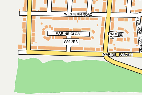SS9 2RB map - OS OpenMap – Local (Ordnance Survey) SS9 2RB map - OS OpenMap – Local (Ordnance Survey)