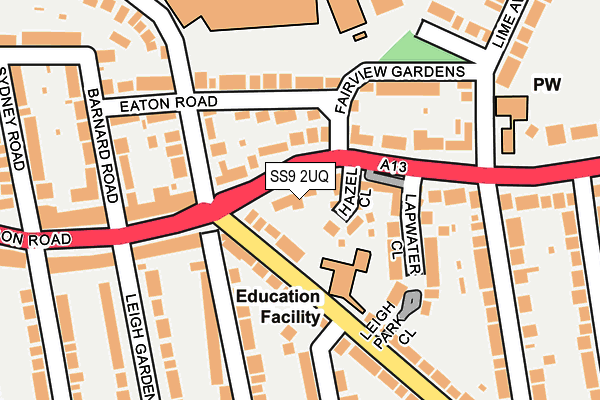 SS9 2UQ map - OS OpenMap – Local (Ordnance Survey) SS9 2UQ map - OS OpenMap – Local (Ordnance Survey)