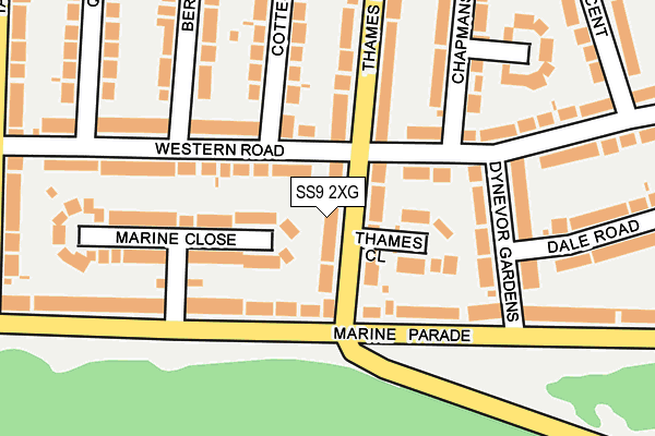 SS9 2XG map - OS OpenMap – Local (Ordnance Survey) SS9 2XG map - OS OpenMap – Local (Ordnance Survey)