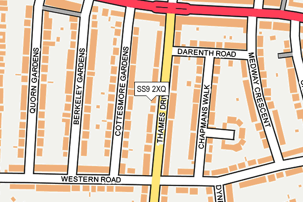 SS9 2XQ map - OS OpenMap – Local (Ordnance Survey) SS9 2XQ map - OS OpenMap – Local (Ordnance Survey)