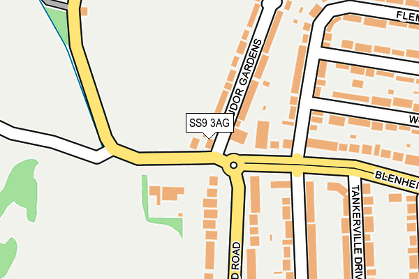 SS9 3AG map - OS OpenMap – Local (Ordnance Survey) SS9 3AG map - OS OpenMap – Local (Ordnance Survey)