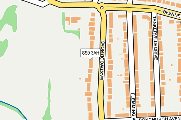 SS9 3AH map - OS OpenMap – Local (Ordnance Survey) SS9 3AH map - OS OpenMap – Local (Ordnance Survey)