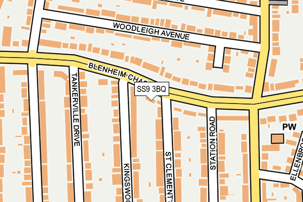 SS9 3BQ map - OS OpenMap – Local (Ordnance Survey) SS9 3BQ map - OS OpenMap – Local (Ordnance Survey)
