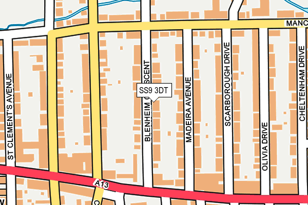 SS9 3DT map - OS OpenMap – Local (Ordnance Survey) SS9 3DT map - OS OpenMap – Local (Ordnance Survey)
