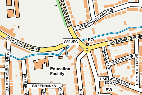 SS9 3FG map - OS OpenMap – Local (Ordnance Survey) SS9 3FG map - OS OpenMap – Local (Ordnance Survey)