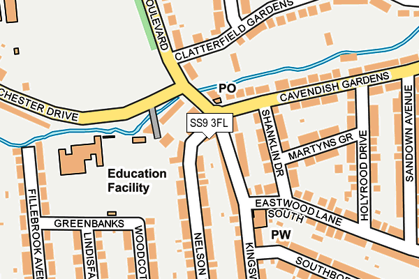SS9 3FL map - OS OpenMap – Local (Ordnance Survey) SS9 3FL map - OS OpenMap – Local (Ordnance Survey)