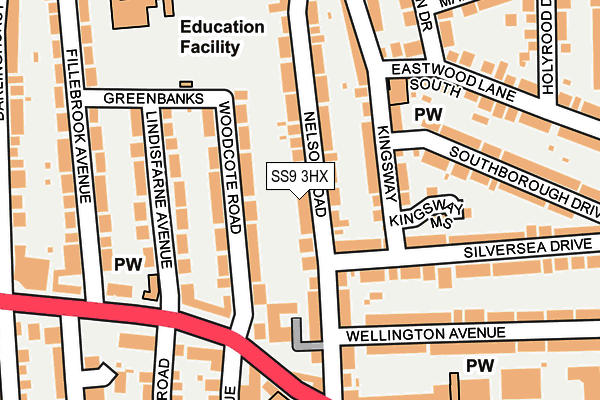 SS9 3HX map - OS OpenMap – Local (Ordnance Survey) SS9 3HX map - OS OpenMap – Local (Ordnance Survey)
