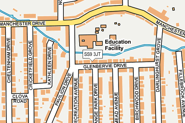 SS9 3JT map - OS OpenMap – Local (Ordnance Survey) SS9 3JT map - OS OpenMap – Local (Ordnance Survey)