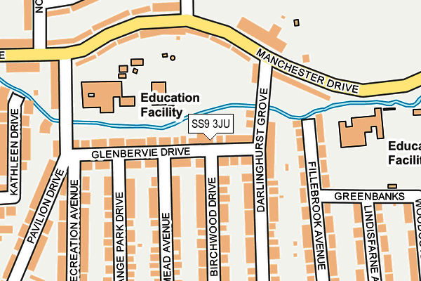 SS9 3JU map - OS OpenMap – Local (Ordnance Survey) SS9 3JU map - OS OpenMap – Local (Ordnance Survey)