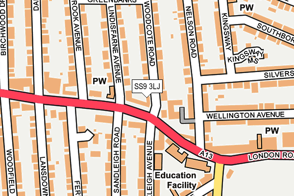 SS9 3LJ map - OS OpenMap – Local (Ordnance Survey) SS9 3LJ map - OS OpenMap – Local (Ordnance Survey)