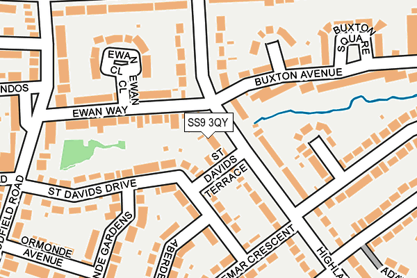 SS9 3QY map - OS OpenMap – Local (Ordnance Survey)