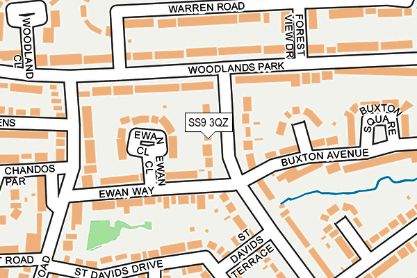 SS9 3QZ map - OS OpenMap – Local (Ordnance Survey) SS9 3QZ map - OS OpenMap – Local (Ordnance Survey)