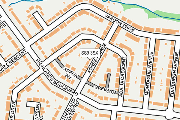 SS9 3SX map - OS OpenMap – Local (Ordnance Survey) SS9 3SX map - OS OpenMap – Local (Ordnance Survey)