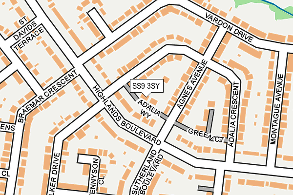 SS9 3SY map - OS OpenMap – Local (Ordnance Survey)