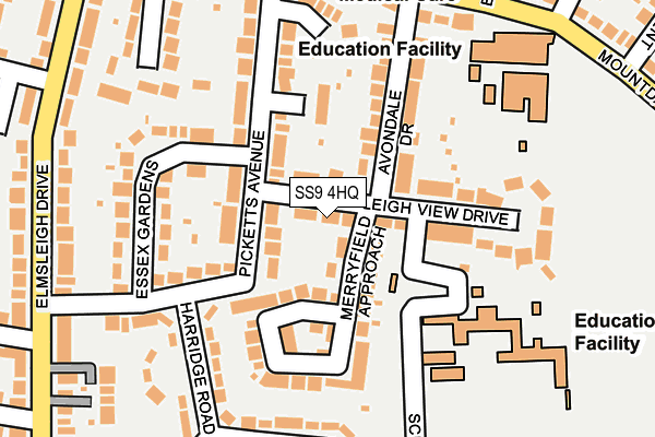 SS9 4HQ map - OS OpenMap – Local (Ordnance Survey) SS9 4HQ map - OS OpenMap – Local (Ordnance Survey)