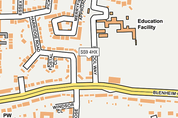 SS9 4HX map - OS OpenMap – Local (Ordnance Survey) SS9 4HX map - OS OpenMap – Local (Ordnance Survey)