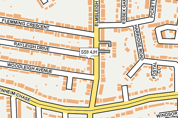 SS9 4JH map - OS OpenMap – Local (Ordnance Survey) SS9 4JH map - OS OpenMap – Local (Ordnance Survey)