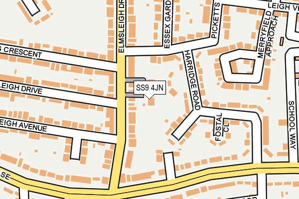 SS9 4JN map - OS OpenMap – Local (Ordnance Survey) SS9 4JN map - OS OpenMap – Local (Ordnance Survey)