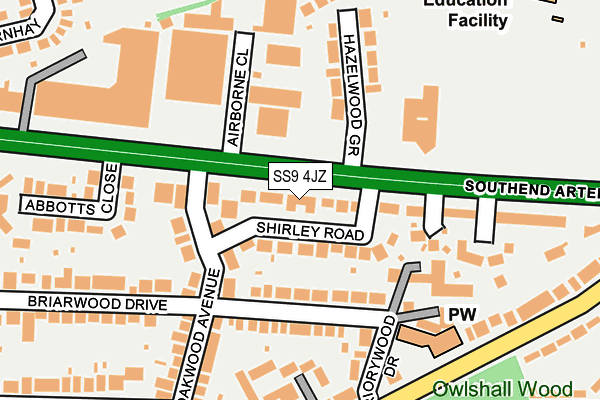 SS9 4JZ map - OS OpenMap – Local (Ordnance Survey) SS9 4JZ map - OS OpenMap – Local (Ordnance Survey)