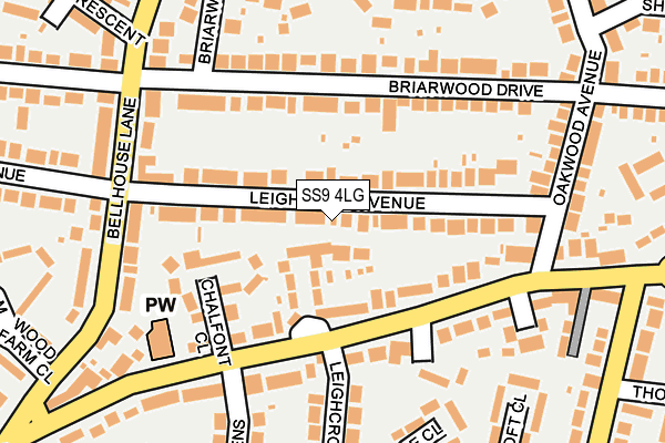SS9 4LG map - OS OpenMap – Local (Ordnance Survey) SS9 4LG map - OS OpenMap – Local (Ordnance Survey)