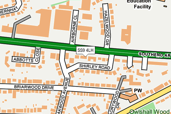 SS9 4LH map - OS OpenMap – Local (Ordnance Survey)