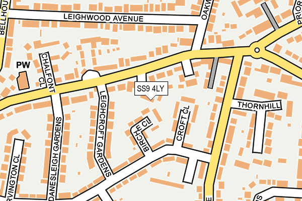 SS9 4LY map - OS OpenMap – Local (Ordnance Survey) SS9 4LY map - OS OpenMap – Local (Ordnance Survey)