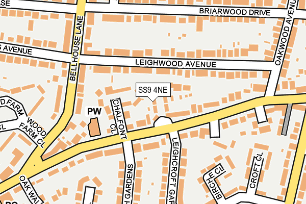 SS9 4NE map - OS OpenMap – Local (Ordnance Survey) SS9 4NE map - OS OpenMap – Local (Ordnance Survey)