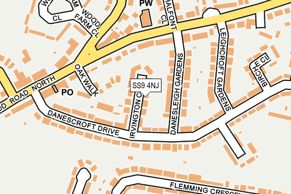 SS9 4NJ map - OS OpenMap – Local (Ordnance Survey) SS9 4NJ map - OS OpenMap – Local (Ordnance Survey)