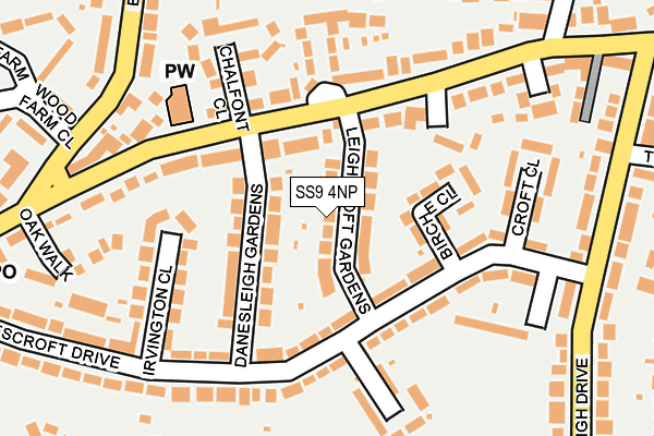 SS9 4NP map - OS OpenMap – Local (Ordnance Survey) SS9 4NP map - OS OpenMap – Local (Ordnance Survey)