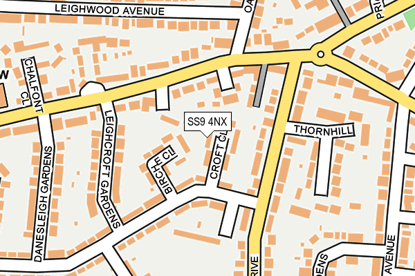 SS9 4NX map - OS OpenMap – Local (Ordnance Survey) SS9 4NX map - OS OpenMap – Local (Ordnance Survey)