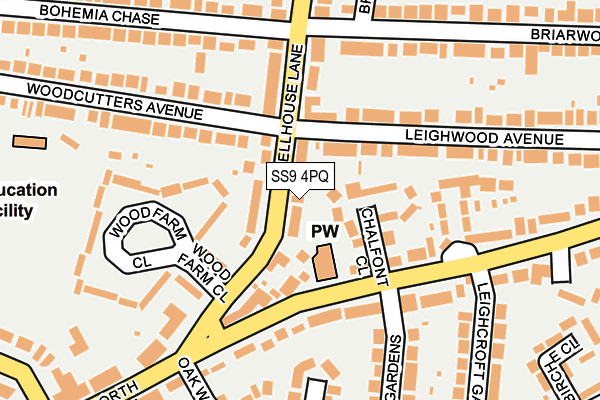 SS9 4PQ map - OS OpenMap – Local (Ordnance Survey) SS9 4PQ map - OS OpenMap – Local (Ordnance Survey)