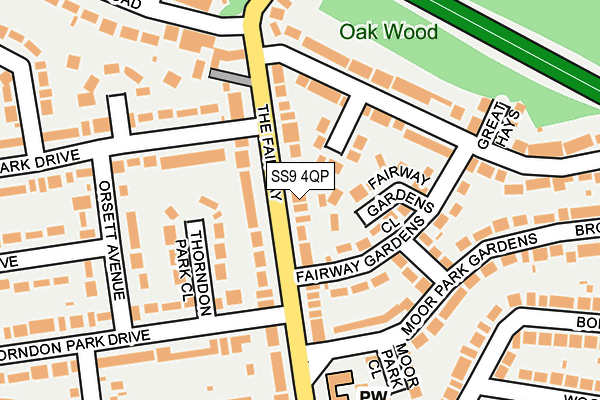 SS9 4QP map - OS OpenMap – Local (Ordnance Survey) SS9 4QP map - OS OpenMap – Local (Ordnance Survey)
