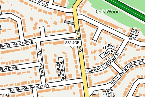 SS9 4QR map - OS OpenMap – Local (Ordnance Survey) SS9 4QR map - OS OpenMap – Local (Ordnance Survey)