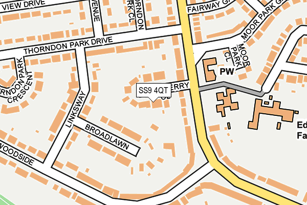SS9 4QT map - OS OpenMap – Local (Ordnance Survey) SS9 4QT map - OS OpenMap – Local (Ordnance Survey)