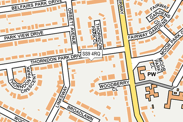 SS9 4RQ map - OS OpenMap – Local (Ordnance Survey) SS9 4RQ map - OS OpenMap – Local (Ordnance Survey)