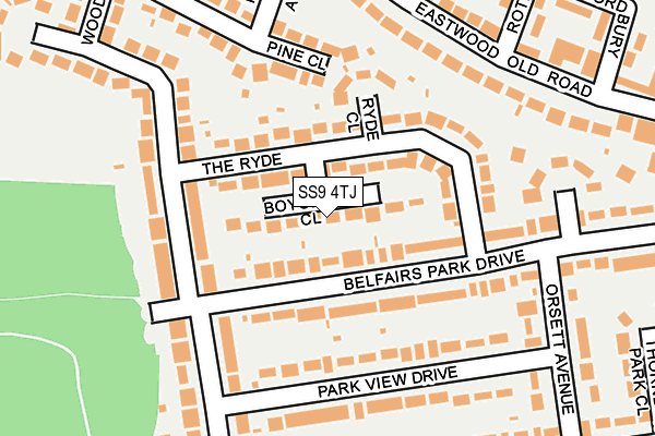 SS9 4TJ map - OS OpenMap – Local (Ordnance Survey) SS9 4TJ map - OS OpenMap – Local (Ordnance Survey)