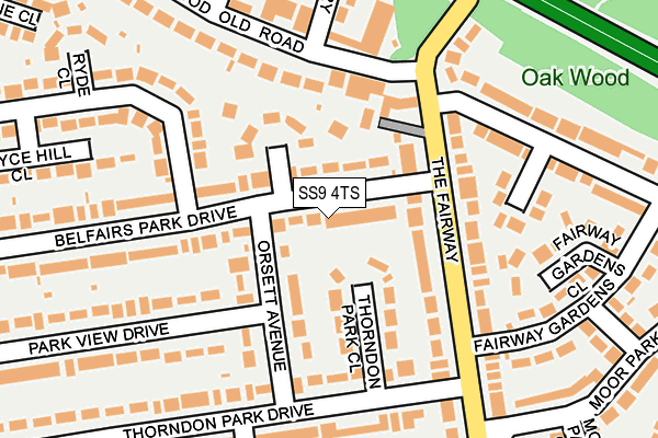 SS9 4TS map - OS OpenMap – Local (Ordnance Survey) SS9 4TS map - OS OpenMap – Local (Ordnance Survey)