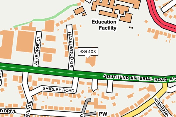 SS9 4XX map - OS OpenMap – Local (Ordnance Survey) SS9 4XX map - OS OpenMap – Local (Ordnance Survey)
